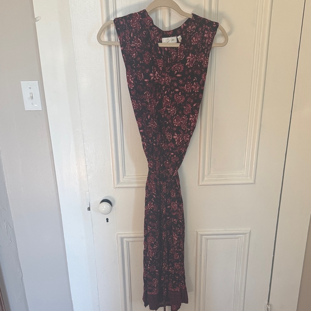 RD Style Black and Red Floral Maxi Dress